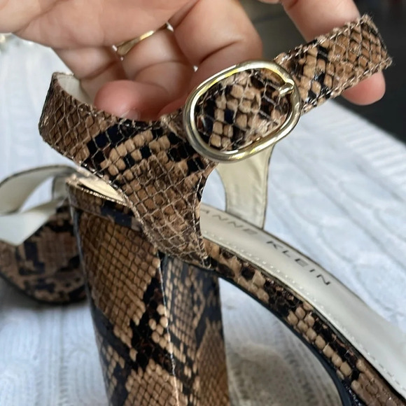 Anne Klein AK snakeskin heels. Sz 7.5. Animal print Platform chunky Aklaloda - Picture 7 of 8
